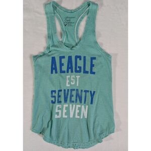 ❤️American Eagle oversized striped green white racerback tank top size XS